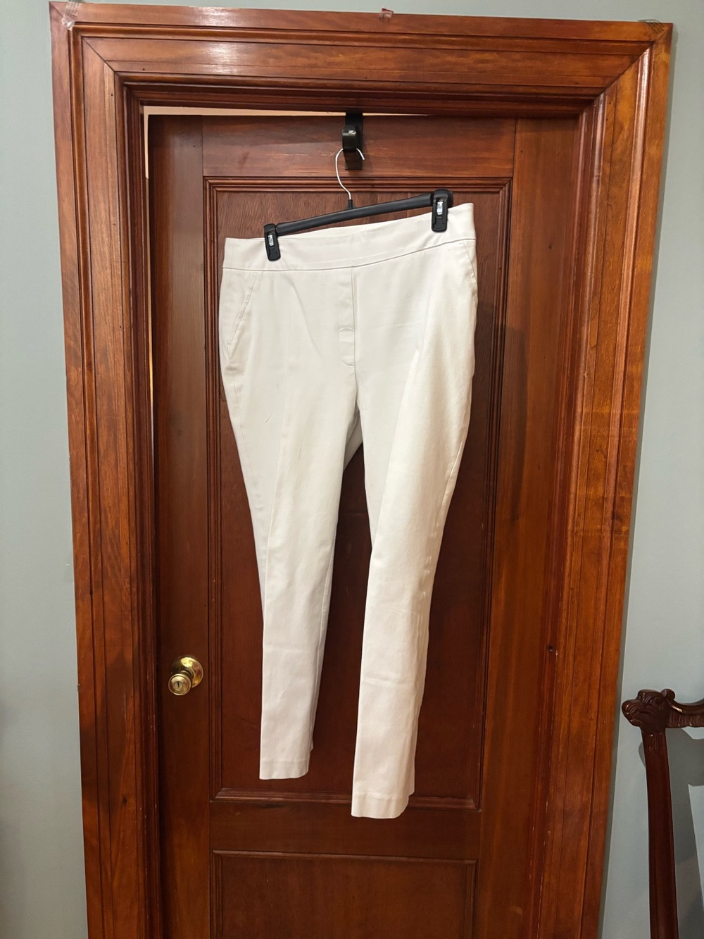 SPANX On-The-Go Classic White Ankle Pants Pull On Tummy Control 1XT 1X Tall